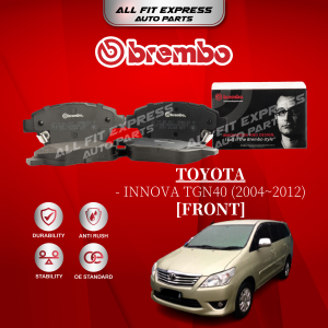 TOYOTA INNOVA TGN40 (2004~2012) FRONT (DEPAN) BREMBO BRAKE PAD 100% ORIGINAL AUTHENTIC PRODUCT (PRICE FOR 4 PCS)