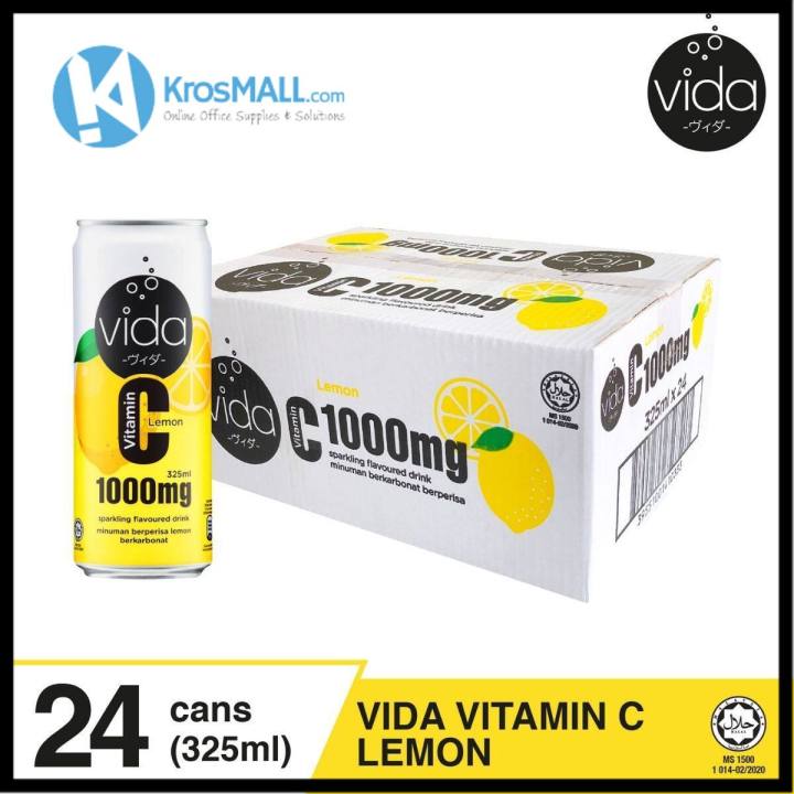 VIDA Vitamin C Lemon Flavour (325ml x 24 Cans/1 Carton) Lazada