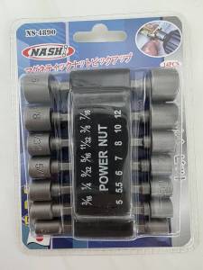 NASHI ชุดลูกบล็อกขันสกรู ใช้กับ สว่านไฟฟ้า เครื่องขัน จำนวน14 ชิ้น ขนาด 5-12 mm สินค้าพร้อมส่ง