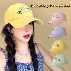DYJKOUG Korean Letter Baseball Cap Cotton Embroidery Snapback Cap Trend Versatile Cat Peaked Cap Teenagers