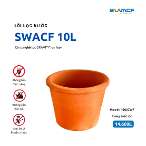 Lõi lọc nước SWACF 10L CWF - Công suất 14.000 lít - Độ bền 2 năm - Dùng cho bình trắng 20L