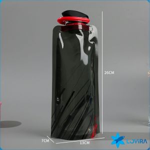 LoviRa 700ml Travel Collapsible Folding Drink Water Bottle Sports Kettle Flexible Foldable Drink Water Bag