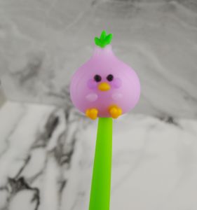 Shack Gel Pen Fighting Scallion /Karakter Lucu Karet 3D Bisa Goyang