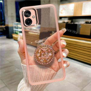 For Samsung Galaxy A06 Casing Transparent Soft Phone Case Camera Protection Clear Ultra Thin Back Cover With Ring Stand Holder For SamsungA06 Samsung A 06