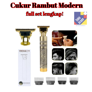 Vintage Alat Cukur Rambut Listrik Charge Tanpa Kabel Full Set T9