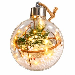 FWFHTP Nhựa trang trí Giáng sinh phát sáng Treo Trong suốt Quả bóng Giáng sinh phát sáng. Quà tặng Nhẹ Trang trí tiệc.