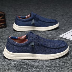 Large Size MenS Loafers Korean Style Fashion Casual Trendy Breathable Lightweight Slip-On Canvas Shoes