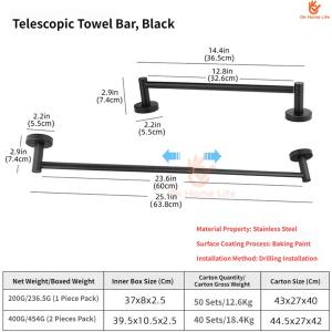 SG Stock Brushed Gold Single Towel Bar Wall Mount Stainless Steel Bathroom Towel Rack Complete Mounting Screws Kit