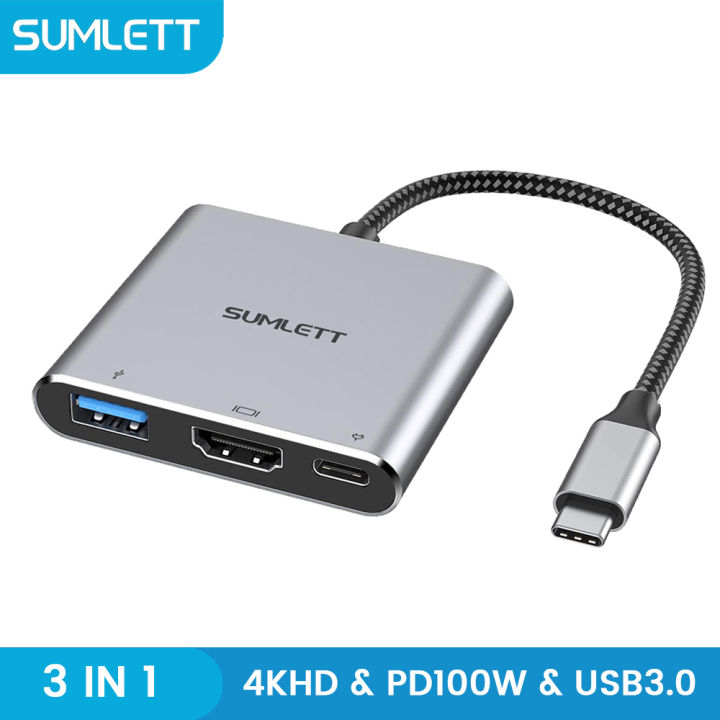 Sumlett USB C to HDMI Compatible AdapterUSB Type C to HDTV 4K Hub