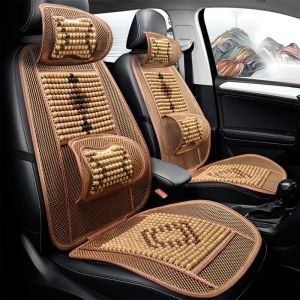 Lưới Lót Ghế Tựa Lưng Đan Hạt Gỗ Hoa văn Cao Cấp Trên Xe Ô Tô