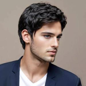 การค้าต่างประเทศ วิกผมผู้ชายขายดีในยุโรปและสหรัฐอเมริกา วิกผมสั้นผู้ชาย ผมหน้าม้า และวิกผมสีน้ำตาลบางส่วน