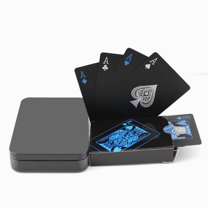 【In Stock】 zohwhk Black color plastic pvc poker with metal box package ...