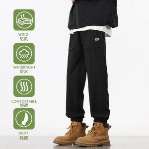 Jeep Mens Solid Color Three-dimensional Casual Pants Thin Loose Large Size Elastic Waist Overalls in Summer