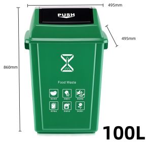 100L 60L 40L 20L Food/Commercial and Industrial Trash Bins medium and large trash bins pop-up LIDS Plastic