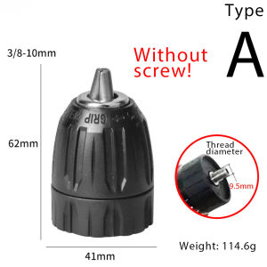 3/8-24 UNF Non Self Locking Drill Chuck 10mm All Metal Multiple Purposes Electric Tools