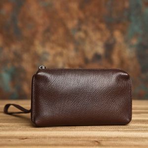 Fashion Genuine Cow Leather Long Wallet Purse Multifunction Large Capacity Clutch Bag Simple Coin Bag Handbag NASVA