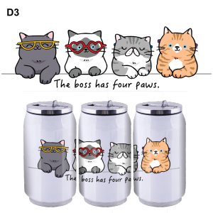 Adorable Cat Insulated Tumbler / Water Bottle (3 Designs) for Cat Lover Gift