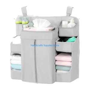 Kirilgu Baby Essential Organizers Hanging Cloth Storage With Zippered Compartment C Clamps For Cribs 9R3H1