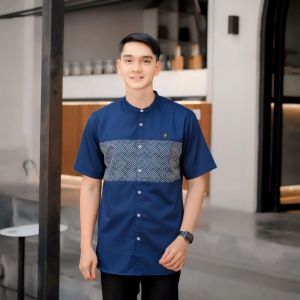 BAJU KOKO KURTA KAUTSAR LENGAN PENDEK BAHAN KATUN ADEM DIPAKAI MUSLIM PRIA DEWASA