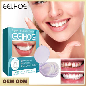 EELHOE Adult Adjustable Dentures Teeth Set Adjustable Snap-on Fake Teeth Portable Braces Decorate Gaps For Teeth Enhance Aesthetic Adjustable Denture Teeth Set Perfect Fit Teeth Snap On Silicone Portable Denture Braces Decorate Gaps Smile Veneer