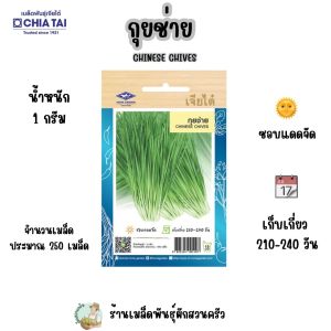 กุยช่าย CT-OP-168กุยช่าย ผักซอง เจียไต๋ กุยช่าย เมล็ดพันธุ์ผัก เมล็ดผัก เมล็ดพืช ผักสวนครัว ประมาณ250 เมล็ด