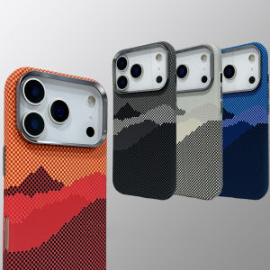 Magnetic Case Mountain Pattern Shell for iPhone 17 16 15 Pro Max Magnets Hard PC Cover Camera High Lens Protective Phone Capas