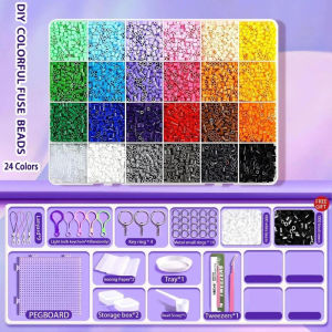 Perler Beads Kit Fuse Beads Set Pixel Art Craft Hobby For Kids Adults 5mm 26mm 24 48 Colors
