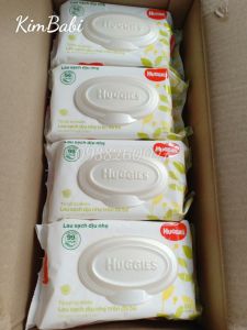Thùng 12 gói Khăn ướt Huggies không mùi 80 tờ/gói