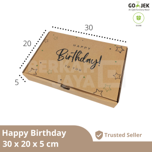 (ECERAN) Gift Box Happy Birthday 30 x 20 x 5 cm / Kotak Kado / Box Hampers / Gift Box Ultah / Box Die Cut