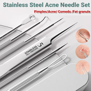 Stainless Steel Acne Needle Set Blackhead Remover Tool Manual Blackhead Acne Clip Pimple Kit Skincare