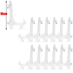 2/3/4 Inches Clear Plastic Easels Dish Plate Support Holder Pictures Frames Display Stand for Wedding Party Home Decoration Table Decor