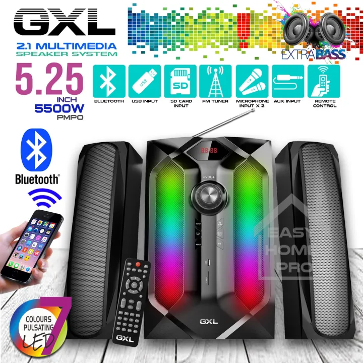 GXL GL-5000TKUSB 2.1 Multimedia Speaker System with USB/SD/FM Tuner/Remote Control/Karaoke/Bluetooth Receiver Function for Computer/TV/DVD Player/ Mobile Phone