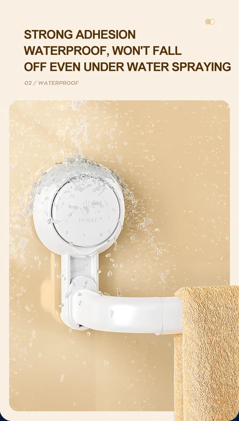 Description Picture 4 of itemTAILI Towel Rack Bathroom Shelf Hooks Hanger Kitchen Storage Racks Wall Hooks Organizer Suction Cup Clothes Holder Bathroom