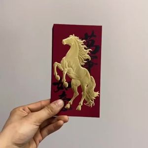 【Ship in 24H】Horse Year Red Packet 2026 Money Envelope Cash Red Envelopes Chinese New Year Angpao CNY Angpow Cute Long Size Custom Print Logo Hongbao Ang Bao Hot Stamping Ang Pao Angpau 3d 馬年紅包封2026年现金信封新年红包袋可愛長款定製印刷標誌定制打印燙金立体利是封