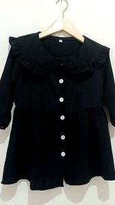 Ami Tunik anak perempuan bahan adem princestreat usia 1-8 tahun terbaru 2022 aksen kerah ruffle