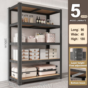 Kitchen Racks Organizer Plates Organizer Storage Storage Rack Home Black Floor to Ceiling Multi-level Storage Rack