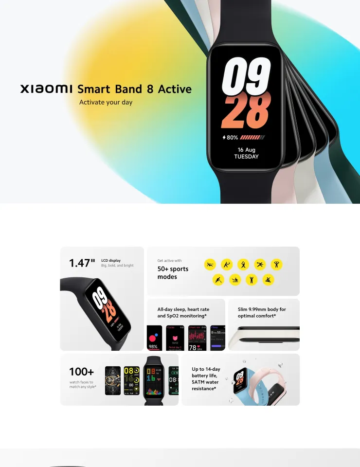 Xiaomi Smart Band 8 Unboxing Global Version  Unbox, Set up, Wallpaper,  Setting & Features test - GSM FULL INFO %