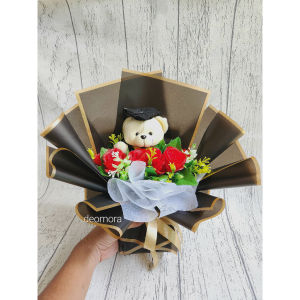 Buket bunga wisuda buket boneka MURAH Boneka wisuda FREE paking karton