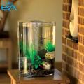 Bình Thủy Tinh Trụ Tròn Dùng Làm Hồ Cá Bể Cá Để Bàn D24 x H30 cm Tặng Kèm Mô Hình Rong Giả Và Sỏi Trang Trí. 