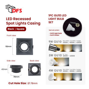 [BUY 1 FREE 1 BULB] DFS  LED Spot Light ANTI GLARE 4W -9W Tri-tone Spot Light Recessed Spot light GU10 Spot Light
