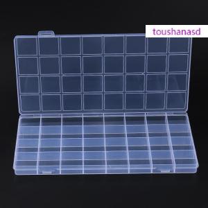 toushanasd กล่องพลาสติกใส32ช่องใส่เครื่องประดับต่างหูลูกปัดที่ใส่สกรูกล่องเก็บของ