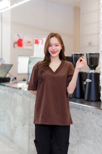 Urban V-Neck Oversize เสื้อยืดโอเวอร์ไซส์คอวี ผ้า Cotton 100% นุ่ม ใส่สบายอยู่ทรง