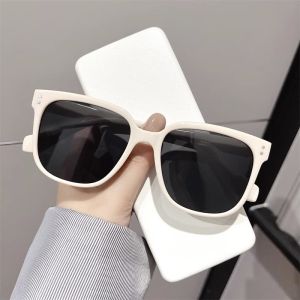 COD❤️ Kacamata Fashion Hitam Pria Wanita Sunglasses Retro Lensa Kotak Anti UV400 Anti Silau