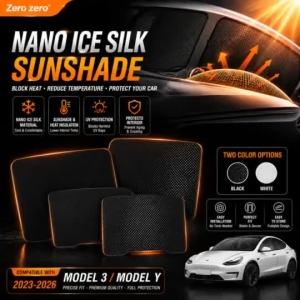 For Tesla Model 3 Y 2023-2026 New Version Ice Crystal Side Window Sunshade Privacy Curtain Solar Umbrella Accessories