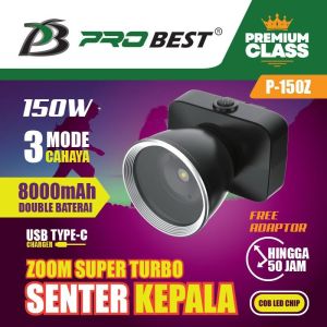 PROBEST Senter Kepala Zoom 100w PROBEST P 100Z Tahan Air Digunakan Hingga 30JAM - YSSHOP
