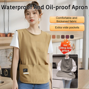 Nylon Vest Style Stain-Resistant Apron Breathable Waterproof Oil-proof Sleeved Apron Simple Anti Dirty House Uniform