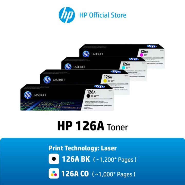 Hp Ink 126 HP 126A Black/Color (ตลับผงหมึกสี/สีดำ) Original LaserJet Toner ...