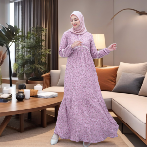 BAJU GAMIS RAYON RAUNA PRIDE RGD 45 DUSTY /  BAJU GAMIS MOTIF RAUNA RGD 45 DUSTY / PROMO BIG SALE AKHIR TAHUN DISC 30% / TOKO GROSIR BAJU BRANDED RAHNEM RAUNA