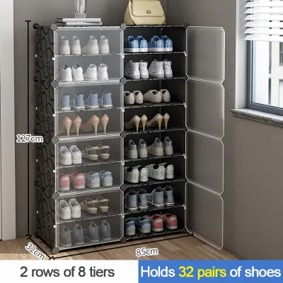 SOFTHOME Shoe Rack Multi-Layer Shoe Cabinet Dust-Proof Storage Boxes With Door Shoe Box Stackable