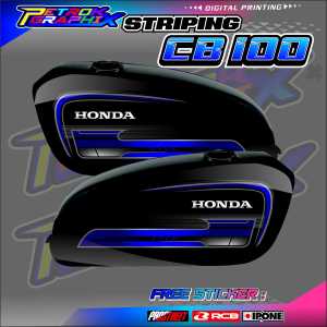 STRIPING VARIASI MOTOR CB 100 HONDA GANK / STICKER LIST MOTOR HONDA CB 100
